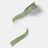 Olive Green Wedding Vintag Botanical Satinband (Rückseite)