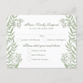 Olive Green Wedding Vintag Postcard UAWG Feiertagspostkarte