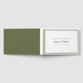 Olive Green & White Classic Einfache moderne Hochz Gästebuch (Voll)
