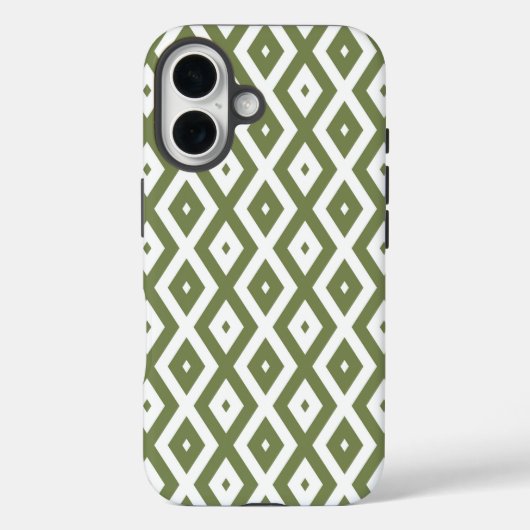 Olive-Green-White-Diamant Case-Mate iPhone Hülle (Rückseite)
