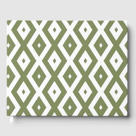 Olive-Green-White-Diamant Gästebuch (Vorderseite)