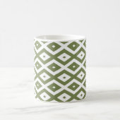 Olive-Green-White-Diamant Kaffeetasse (Mittel)