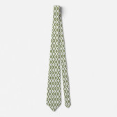 Olive-Green-White-Diamant Krawatte (Vorderseite)