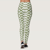 Olive-Green-White-Diamant Leggings (Rückseite)