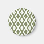 Olive-Green-White-Diamant Magnet (Vorne)