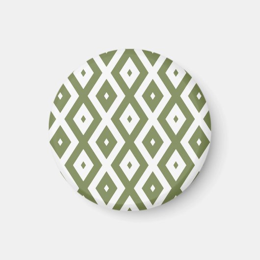 Olive-Green-White-Diamant Magnet (Vorne)