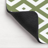 Olive-Green-White-Diamant Mousepad (Ecke)