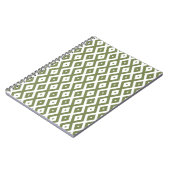 Olive-Green-White-Diamant Notizblock (Linke Seite)