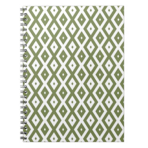 Olive-Green-White-Diamant Notizblock
