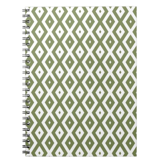 Olive-Green-White-Diamant Notizblock (Vorderseite)