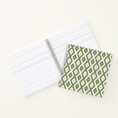 Olive-Green-White-Diamant Notizblock (Innenseite)