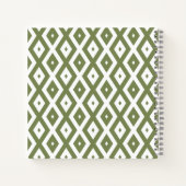 Olive-Green-White-Diamant Notizblock (Rückseite)