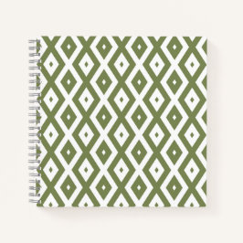 Olive-Green-White-Diamant Notizblock
