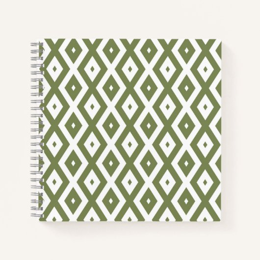 Olive-Green-White-Diamant Notizblock (Vorderseite)