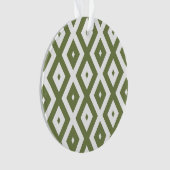 Olive-Green-White-Diamant Ornament (Vorderseite)