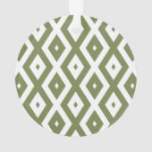 Olive-Green-White-Diamant Ornament (Rückseite)