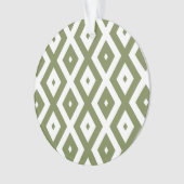 Olive-Green-White-Diamant Ornament (Vorderseite)