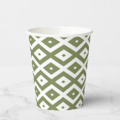 Olive-Green-White-Diamant Pappbecher (Links)