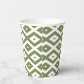 Olive-Green-White-Diamant Pappbecher (Rechts)