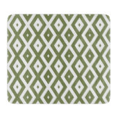 Olive-Green-White-Diamant Schneidebrett (Vorderseite)