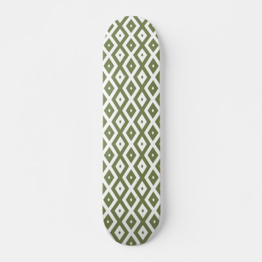 Olive-Green-White-Diamant Skateboard (Vorne)