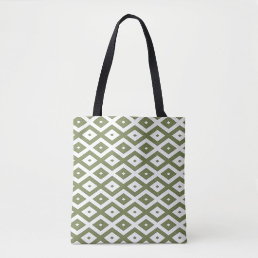 Olive-Green-White-Diamant Tasche (Vorderseite)
