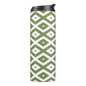 Olive-Green-White-Diamant Thermosbecher (Nach links gedreht)