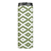 Olive-Green-White-Diamant Thermosbecher (Rückseite)