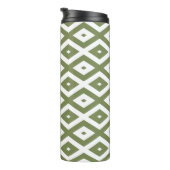 Olive-Green-White-Diamant Thermosbecher (Nach rechts gedreht)
