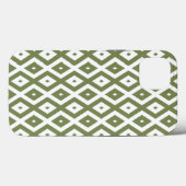 Olive-green-white diamond pattern Case-Mate iP Case-Mate iPhone Hülle (Rückseite (Horizontal))
