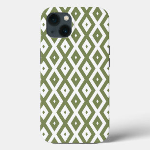 Olive-green-white diamond pattern Case-Mate iP iPhone Hülle