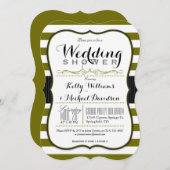 Olive Green & White Paare Polterabend Einladung (Vorne/Hinten)