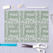 Olive Green White Peace Love Christmas Seidenpapier (Handwerk)