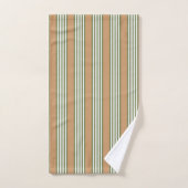Olive-Green-White-Streifen-Muster mit Bräune Badhandtuch Set (Handtuch)