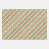 Olive-Green-White-Streifen-Muster mit Bräune Geschenkpapier Set (Vorderseite 2)