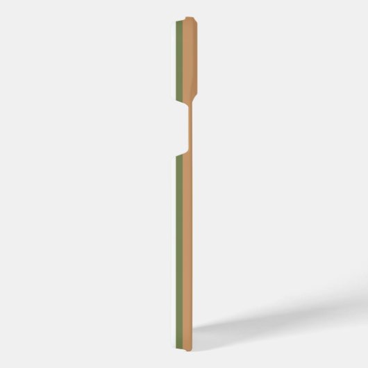 Olive-Green-White-Streifen-Muster mit Bräune iPhone Hülle (Rechte Seite)