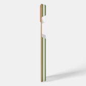 Olive-Green-White-Streifen-Muster mit Bräune iPhone Hülle (Linke Seite)