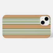 Olive-Green-White-Streifen-Muster mit Bräune iPhone Hülle (Rückseite (Horizontal))