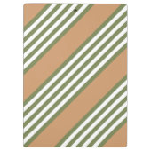 Olive-Green-White-Streifen-Muster mit Bräune Klemmbrett (Rückseite)
