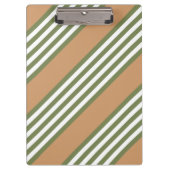 Olive-Green-White-Streifen-Muster mit Bräune Klemmbrett (Vorderseite)
