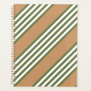Olive-Green-White-Streifen-Muster mit Bräune Planer
