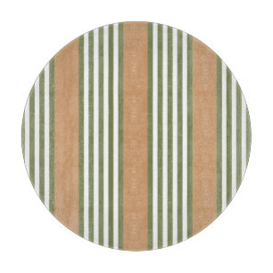 Olive-Green-White-Streifen-Muster mit Bräune Schneidebrett