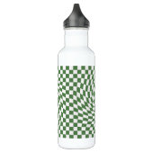 Olive Green & White Warted Checkered Pattern Edelstahlflasche (Links)