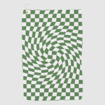 Olive Green & White Warted Checkered Pattern