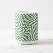 Olive Green & White Warted Checkered Pattern Kaffeetasse (Mittel)