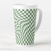 Olive Green & White Warted Checkered Pattern Milchtasse (Rechte Ecke)