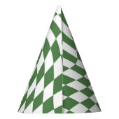 Olive Green & White Warted Checkered Pattern Partyhütchen (Rückseite)