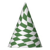 Olive Green & White Warted Checkered Pattern Partyhütchen (Links)