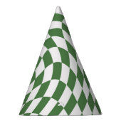 Olive Green & White Warted Checkered Pattern Partyhütchen (Rechts)