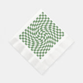 Olive Green & White Warted Checkered Pattern Serviette (Ecke)